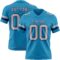 PantherBlue0130 Custom Panther Blue Gray-Navy Authentic Football Jersey