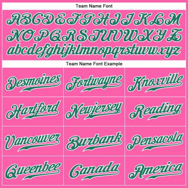 Custom Pink Kelly Green-White Authentic Baseball Jersey