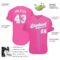 Custom Pink White-Light Blue Authentic Baseball Jersey