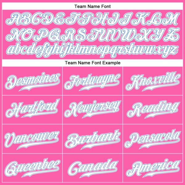 Custom Pink White-Light Blue Authentic Baseball Jersey