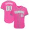 Custom Pink White-Kelly Green Authentic Baseball Jersey
