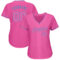 Custom Pink Pink-Light Blue Authentic Baseball Jersey