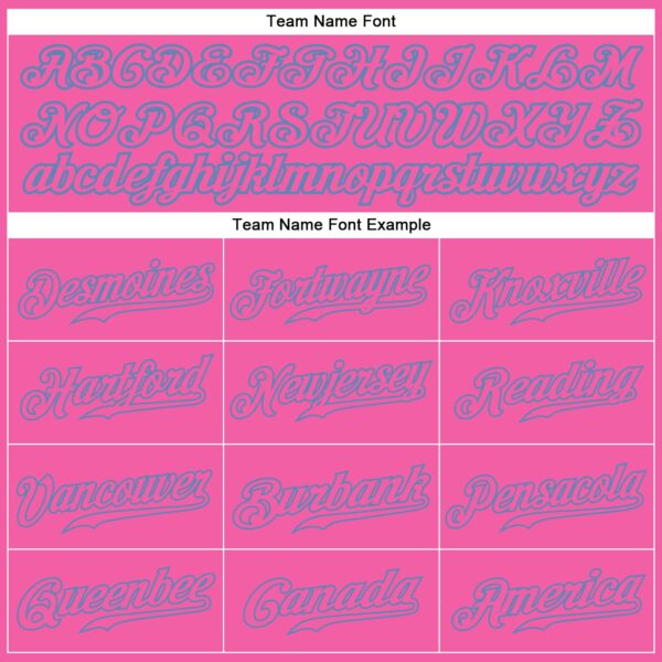 Custom Pink Pink-Light Blue Authentic Baseball Jersey