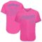 Custom Pink Pink-Light Blue Authentic Baseball Jersey