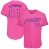 Custom Pink Pink-Purple Authentic Baseball Jersey