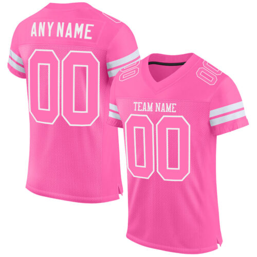 Pink0085 Custom Pink Pink-White Mesh Authentic Football Jersey
