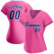 Custom Pink Royal-White Authentic Baseball Jersey