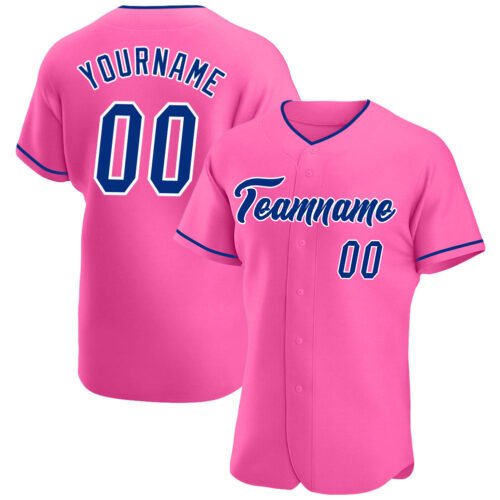 Pink0133 Custom Pink Royal-White Authentic Baseball Jersey
