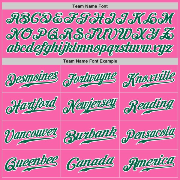 Custom Pink White Pinstripe Kelly Green-White Authentic Baseball Jersey