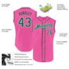 Custom Pink Kelly Green-White Authentic Sleeveless Baseball Jersey