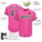 Custom Pink Green-White Authentic Baseball Jersey