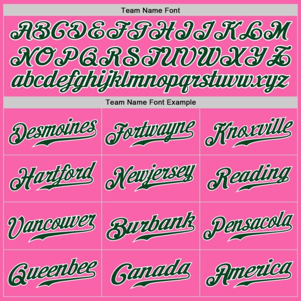 Custom Pink Green-White Authentic Baseball Jersey