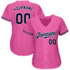 Custom Pink Navy-White Authentic Baseball Jersey