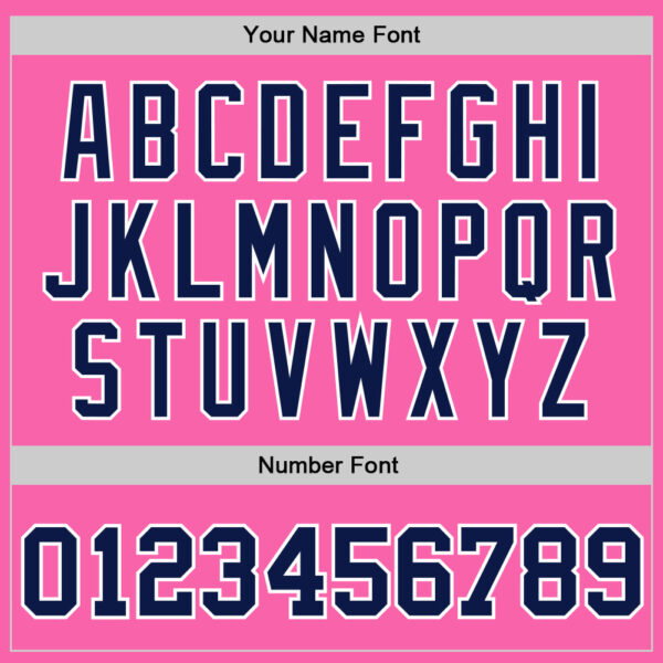 Custom Pink Navy-White Authentic Baseball Jersey