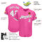 Custom Pink White-Gray Authentic Baseball Jersey