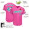 Custom Pink Teal-White Authentic Baseball Jersey