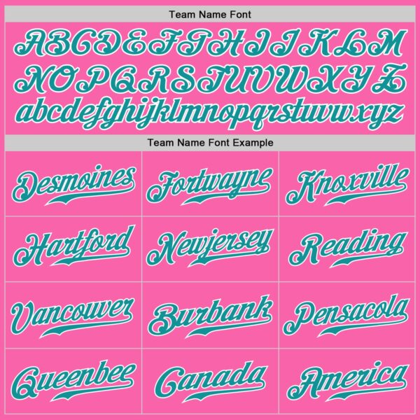 Custom Pink Teal-White Authentic Baseball Jersey