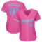 Custom Pink Light Blue-White Authentic Baseball Jersey