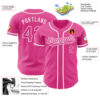 Custom Pink Pink-White Authentic Baseball Jersey