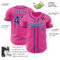 Custom Pink Royal-White Authentic Baseball Jersey