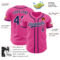 Custom Pink Navy-White Authentic Baseball Jersey