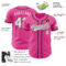 Custom Pink White-Black Authentic Baseball Jersey
