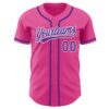 Custom Pink Purple-White Authentic Baseball Jersey