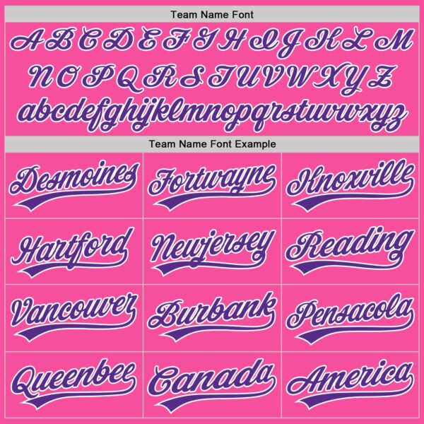 Custom Pink Purple-White Authentic Baseball Jersey