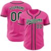 Custom Pink Green-White Authentic Baseball Jersey