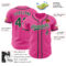 Custom Pink Green-White Authentic Baseball Jersey
