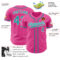 Custom Pink Teal-White Authentic Baseball Jersey
