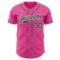 Custom Pink Black-White Authentic Baseball Jersey