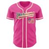 Custom Pink Vintage USA Flag-Cream Authentic Baseball Jersey