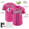 Custom Pink White Pinstripe White-Black Authentic Baseball Jersey