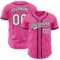 Custom Pink White Pinstripe White-Black Authentic Baseball Jersey
