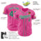 Custom Pink White Pinstripe Kelly Green Authentic Baseball Jersey