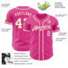 Custom Pink Cream Authentic Baseball Jersey