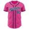 Custom Pink White Pinstripe Navy Authentic Baseball Jersey
