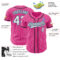 Custom Pink White Pinstripe Sky Blue Authentic Baseball Jersey