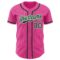Custom Pink White Pinstripe Green Authentic Baseball Jersey