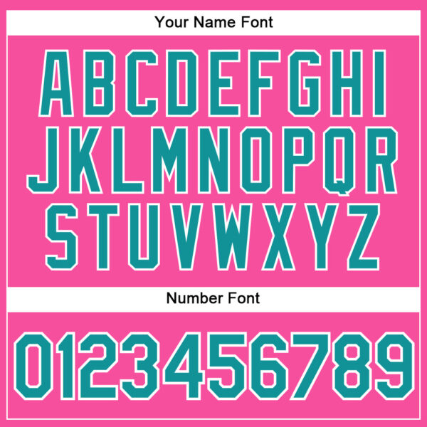 Custom Pink White Pinstripe Teal Authentic Baseball Jersey