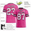 Custom Pink White-Black Authentic Football Jersey
