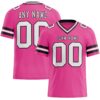 Custom Pink White-Black Authentic Football Jersey