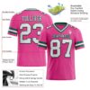 Custom Pink White-Kelly Green Authentic Football Jersey