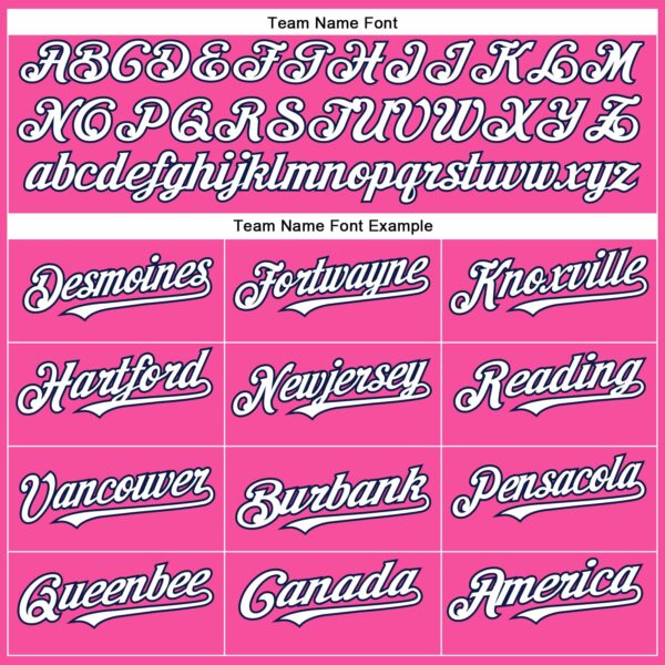 Custom Pink White-Navy Authentic Baseball Jersey