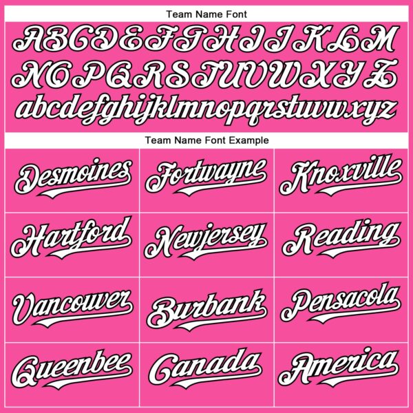 Custom Pink White-Black Authentic Baseball Jersey