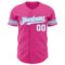 Custom Pink White-Light Blue Authentic Baseball Jersey