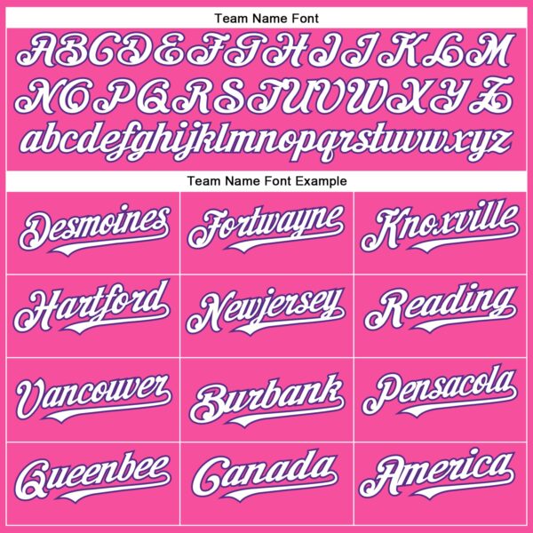 Custom Pink White-Purple Authentic Baseball Jersey