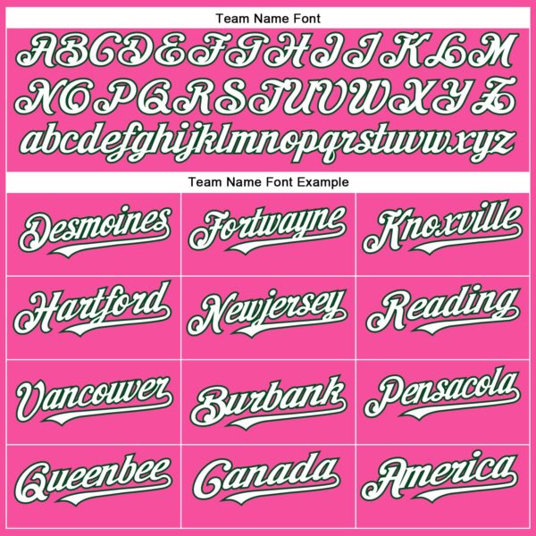 Custom Pink White-Green Authentic Baseball Jersey