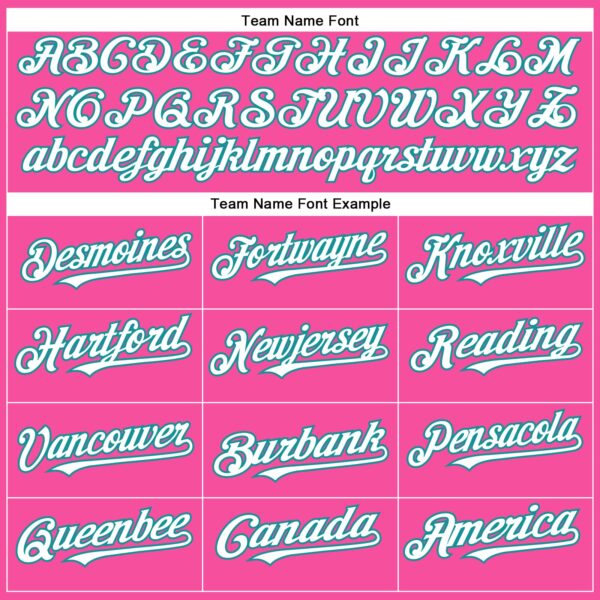 Custom Pink White-Teal Authentic Baseball Jersey